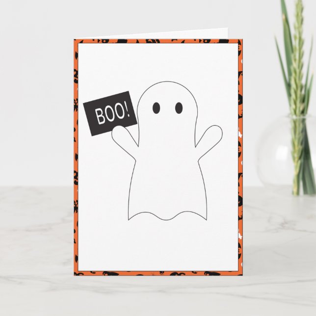 De Remerciements Carte Halloween Ghost (Devant)
