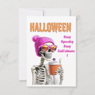 De Remerciements Carte Halloween « Restez effrayants, restez caféin