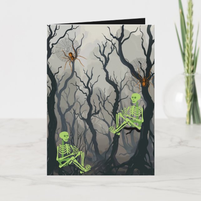 De Remerciements Carte Halloween squelette éffrayant (Devant)