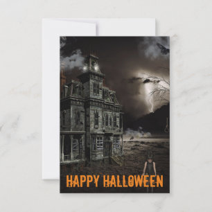 De Remerciements Carte Hauné Mansion Déplaisant Halloween personnal