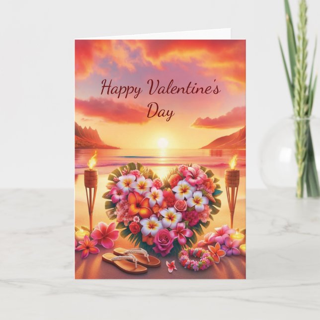 De Remerciements Carte Hawaiian Valentine's Day (Devant)