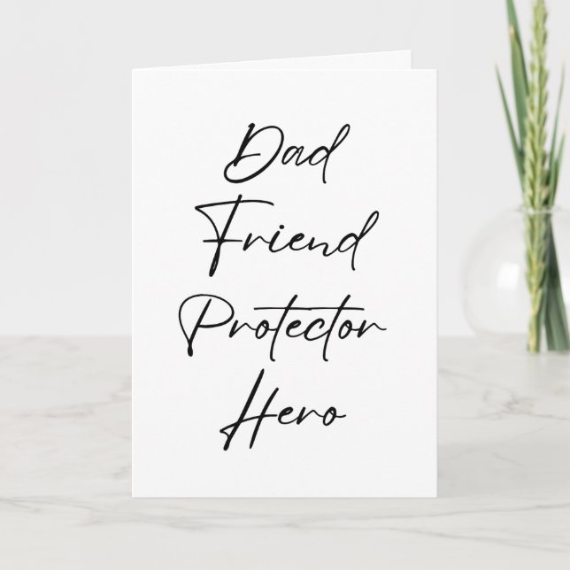 De Remerciements Carte Hero Protector Papa Friend (Devant)