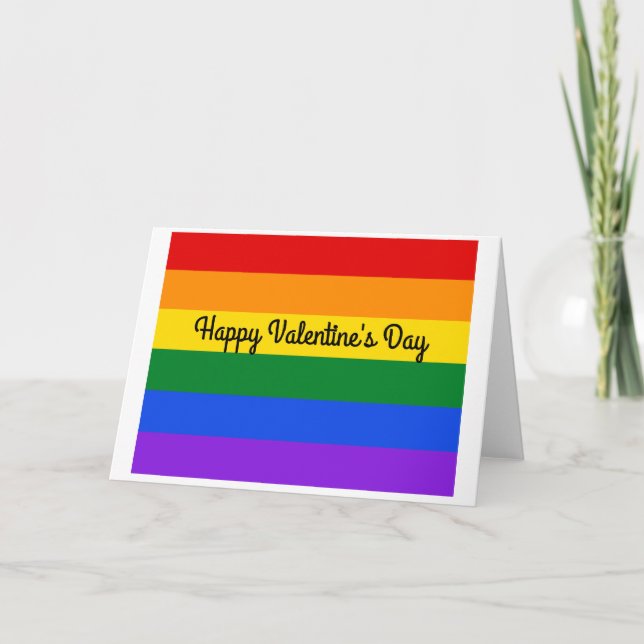 De Remerciements Carte Heureuse Sainte-Valentin Rainbow #1 (Devant)