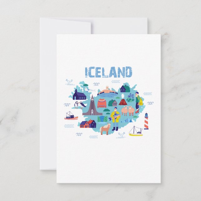 De Remerciements Carte Islande (Devant)
