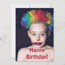 Carte joyeux anniversaire enfant clown effrayant