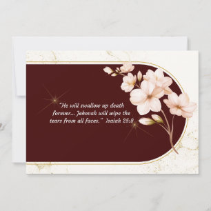 De Remerciements Carte JW Sympathy - Cherry Blossom Isa 25:8