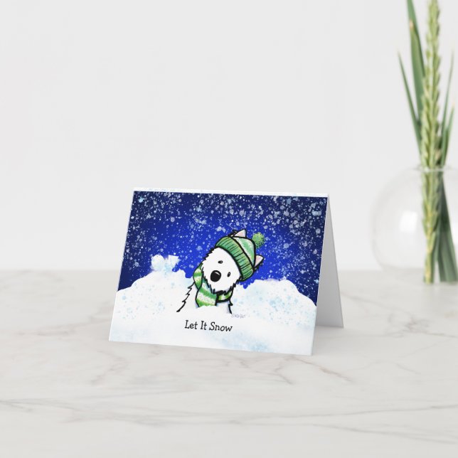 De Remerciements Carte KiniArt Winter Westie Note (Devant)