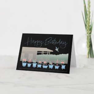 De Remerciements Carte Mah Jongg Fleurs d'anniversaire