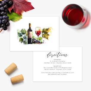 De Remerciements Carte Mariage d'aquarelle à thème du vin