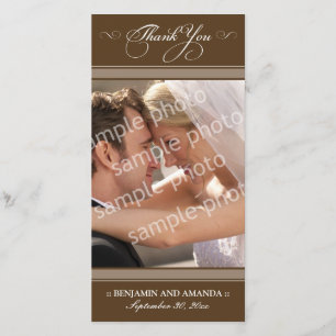 De Remerciements Carte Mariage simple Photocard (chocolat)