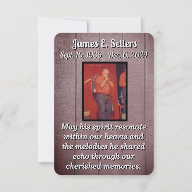 De Remerciements Carte mémoire (Devant)