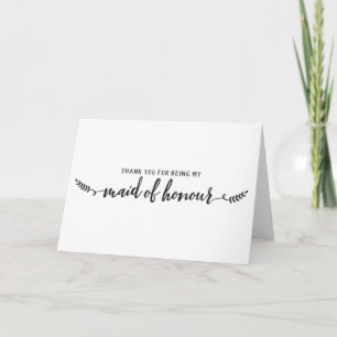 De Remerciements Carte « Merci d'être ma demoiselle d'honneur »