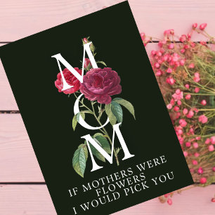 De Remerciements carte mère rouge rose sur noir