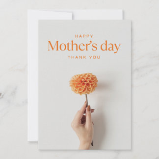 De Remerciements Carte minimaliste blanche et orange