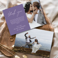 Carte minimaliste photo Mariage violet