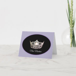 De Remerciements Carte Miss America Argent Crown Note Purple
