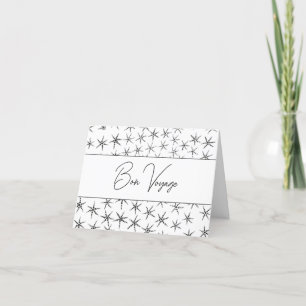 De Remerciements Carte moderne Bon Voyage noir blanc minimaliste