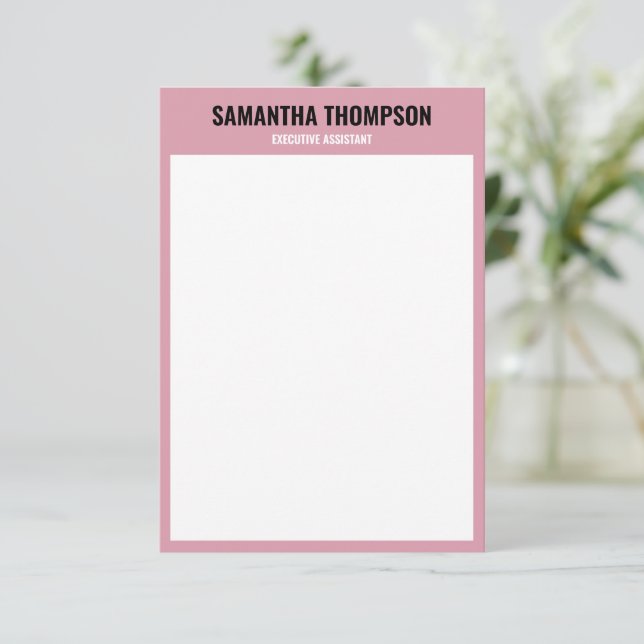 De Remerciements Carte moderne Chic rose, blanc et noir (Debout devant)