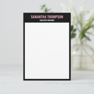 De Remerciements Carte moderne Chic rose, blanc et noir