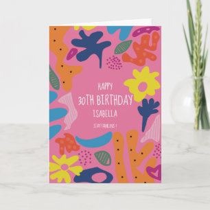 De Remerciements carte moderne colorée rose pour 30 ans personnalis