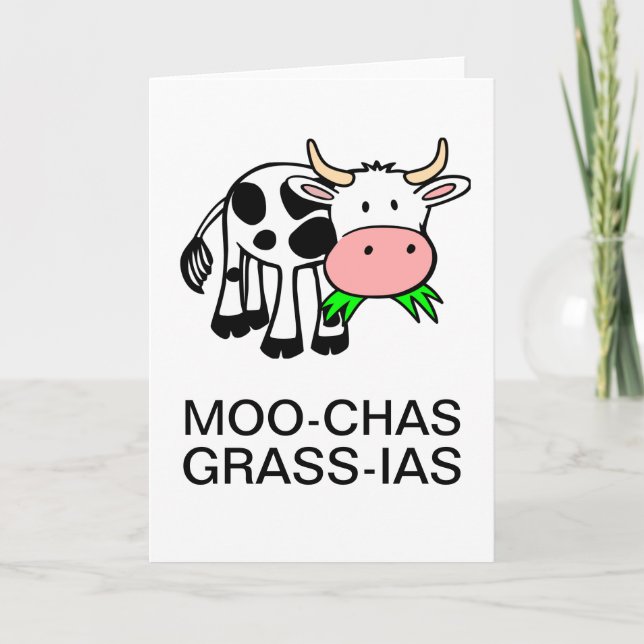 De Remerciements Carte Moo-chas Grass-ias (Muchas Gracias) (Devant)
