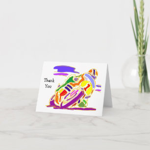 De Remerciements Carte Motocross Motorcycle Racing Note