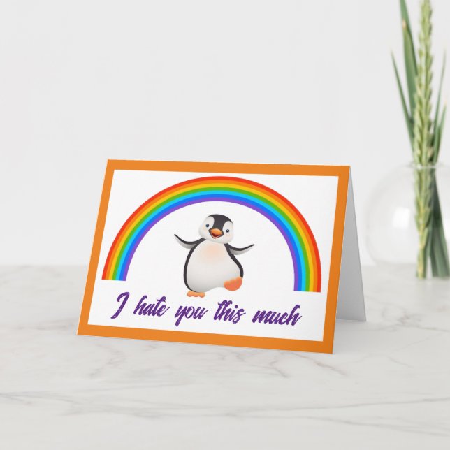 De Remerciements Carte moyenne - Je vous déteste beaucoup - 4x5.5 (Devant)