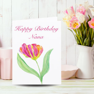 De Remerciements Carte Nana Anniversaire couleur rose chaud
