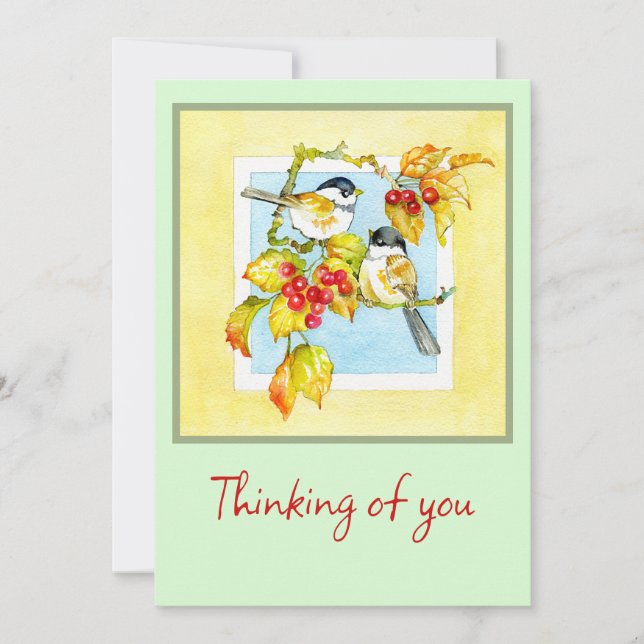 De Remerciements Carte Oiseaux en tout temps (Devant)