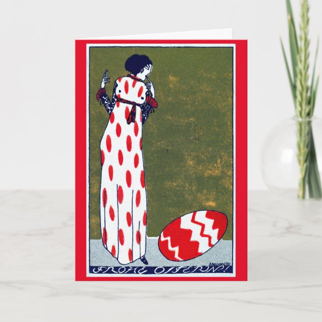 De Remerciements Carte Pâques Art Nouveau (Devant)