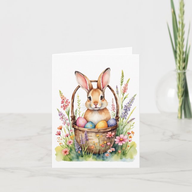 De Remerciements Carte Pâques Bunny Watercolor Carte Pâques (Devant)