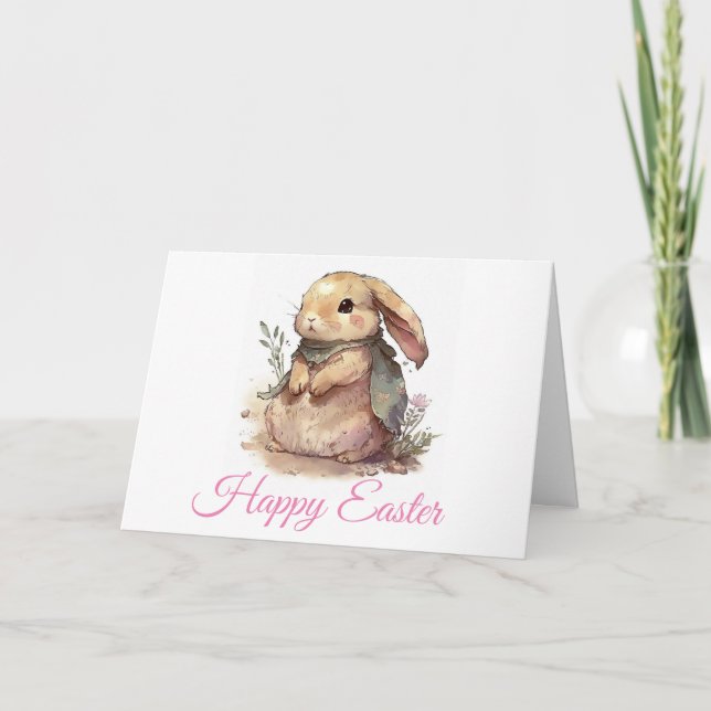 De Remerciements Carte Pâques moelleuse Bunny (Devant)