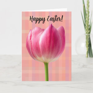 De Remerciements Carte Pâques Ressort rose Tulipe Art