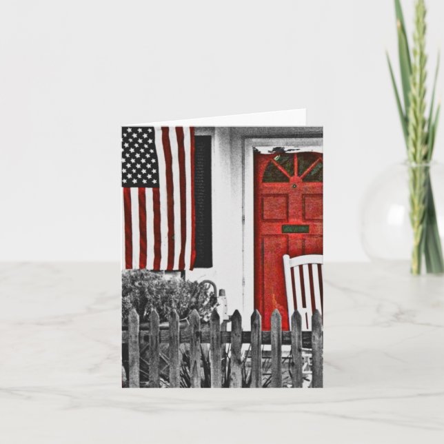 De Remerciements Carte Patriotic American Front Porte Note (Devant)