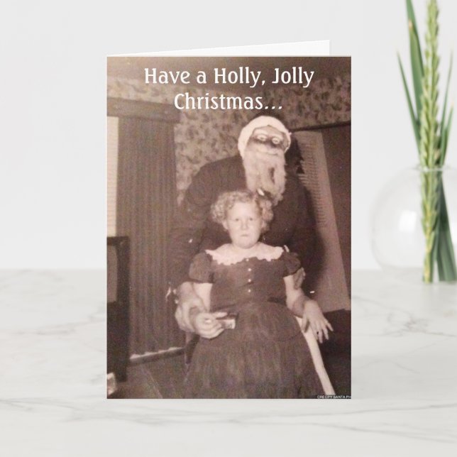 De Remerciements Carte Père Noël Déplaisante Holly Jolly Christmas (Devant)