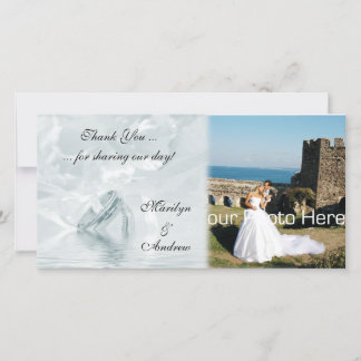 De Remerciements Carte photo Mariage Bleu