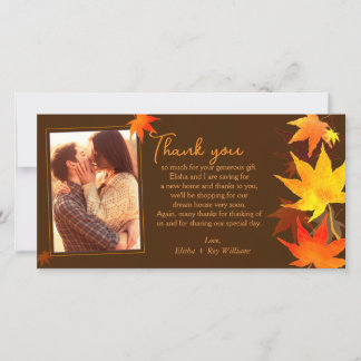 De Remerciements Carte photo Mariage d'érable d'automne