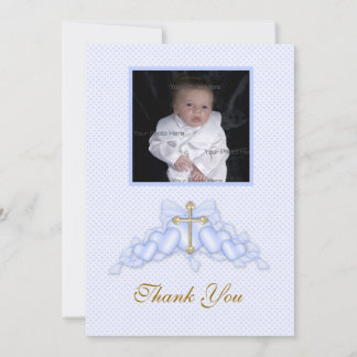 De Remerciements Carte photo religieux du Coeur bleu