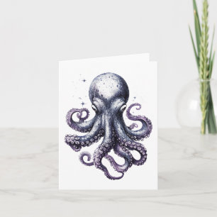 De Remerciements Carte Pieuvre Cosmique Violette pour les Amoureux