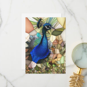 De Remerciements Carte Plat Colorée Peacock Mosaic