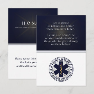 De Remerciements Carte plat H.O.N.O.R.