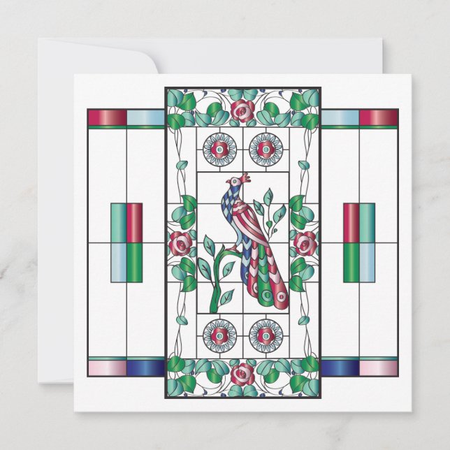 De Remerciements Carte plat Mah Jongg en verre teint Anniversaire (Devant)