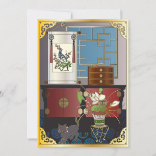 De Remerciements Carte plat Mah Jongg Red Cabinet