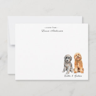 De Remerciements Carte plate Cute Grey & Golden Doodle