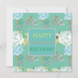 De Remerciements Carte plate d'anniversaire floral d'imaginaire
