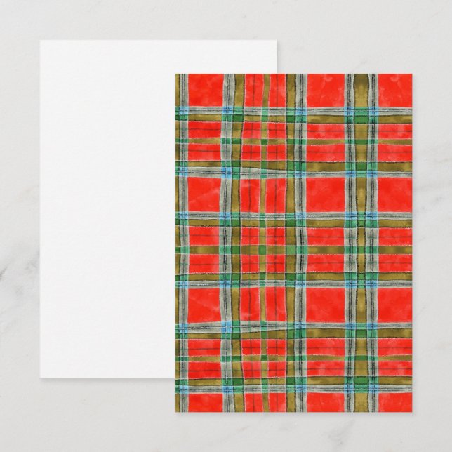De Remerciements Carte plate MAC BAIN TARTAN 3,5x5 (Devant / Derrière)
