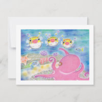 Carte plate Poisson porc-épic Music à toute occasi
