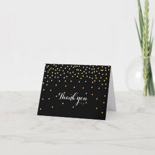 De Remerciements Carte pliable à points confettis noirs et petits e