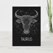 Carte pliée bleue Taurus Zodiac Constellation