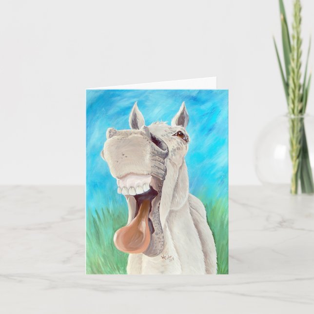 De Remerciements Carte pliée Cheval qui rit (Devant)
